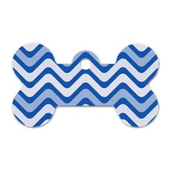 Waves Wavy Lines Pattern Dog Tag Bone (two Sides) by Alisyart