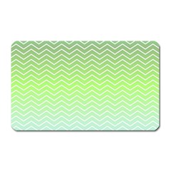 Green Line Zigzag Pattern Chevron Magnet (rectangular) by Alisyart