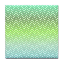 Green Line Zigzag Pattern Chevron Face Towel
