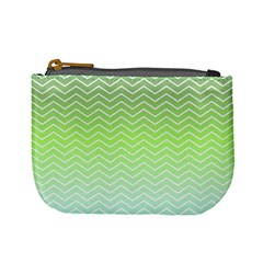 Green Line Zigzag Pattern Chevron Mini Coin Purse