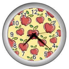 Healthy Apple Fruit Wall Clock (silver)