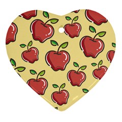 Healthy Apple Fruit Heart Ornament (two Sides) by Alisyart