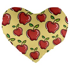 Healthy Apple Fruit Large 19  Premium Heart Shape Cushions by Alisyart