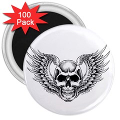 Human Skull Symbolism 3  Magnets (100 Pack)