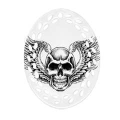 Human Skull Symbolism Oval Filigree Ornament (two Sides) by Alisyart