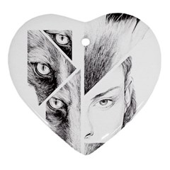 Wolf Girl Heart Ornament (two Sides) by Alisyart