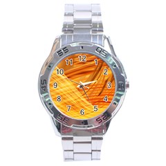 Wave Background Stainless Steel Analogue Watch by Alisyart