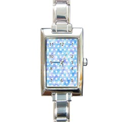 Hemp Pattern Blue Rectangle Italian Charm Watch by Alisyart