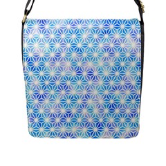 Hemp Pattern Blue Flap Closure Messenger Bag (l)