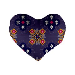 Morocco Tile Traditional Marrakech Standard 16  Premium Flano Heart Shape Cushions by Alisyart