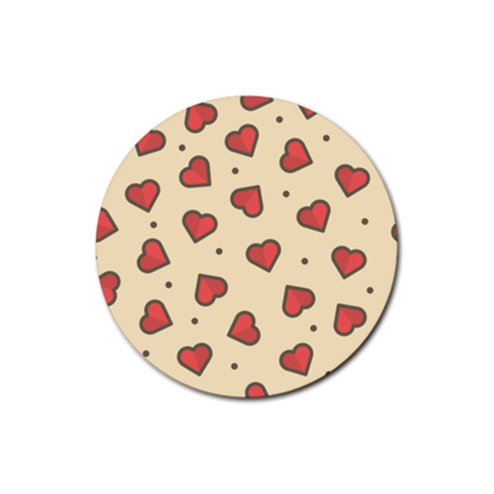 Love Heart Seamless Valentine Rubber Coaster (Round) 