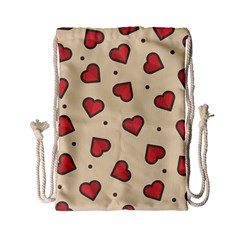 Love Heart Seamless Valentine Drawstring Bag (small) by Alisyart
