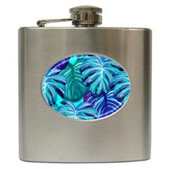 Leaves Tropical Palma Jungle Hip Flask (6 Oz) by Alisyart