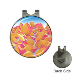 Background Mountains Low Poly Hat Clips with Golf Markers