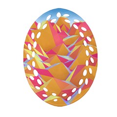 Background Mountains Low Poly Oval Filigree Ornament (Two Sides)