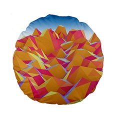 Background Mountains Low Poly Standard 15  Premium Flano Round Cushions