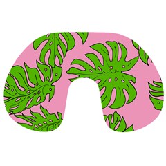 Leaves Tropical Plant Green Garden Travel Neck Pillows by Alisyart