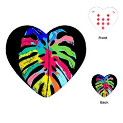 Leaf Tropical Colors Nature Leaves Playing Cards (heart)