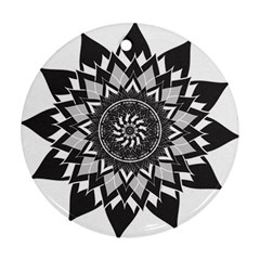 Mandala Flower Lotus Round Ornament (two Sides)