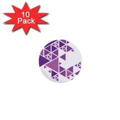 Art Purple Triangle 1  Mini Buttons (10 Pack) 