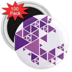 Art Purple Triangle 3  Magnets (100 Pack)