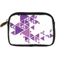 Art Purple Triangle Digital Camera Leather Case