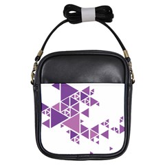 Art Purple Triangle Girls Sling Bag by Mariart