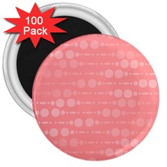 Background Polka Dots Pink 3  Magnets (100 Pack)