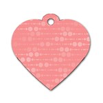 Background Polka Dots Pink Dog Tag Heart (Two Sides) Front