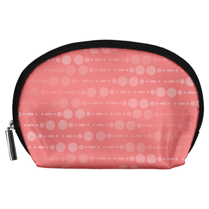 Background Polka Dots Pink Accessory Pouch (Large)