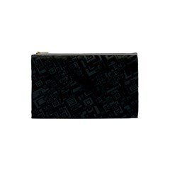 Black Rectangle Wallpaper Grey Cosmetic Bag (small)
