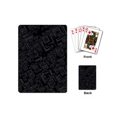 Black Rectangle Wallpaper Grey Playing Cards (mini) by Mariart