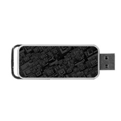 Black Rectangle Wallpaper Grey Portable Usb Flash (one Side)
