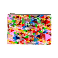 Background Triangle Rainbow Cosmetic Bag (large)