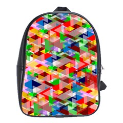 Background Triangle Rainbow School Bag (large)