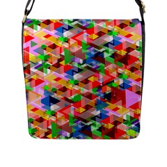 Background Triangle Rainbow Flap Closure Messenger Bag (l) by Mariart