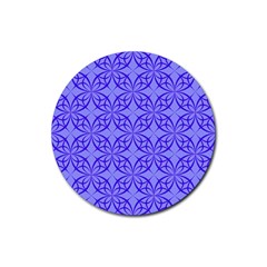 Blue Curved Line Rubber Coaster (round) 