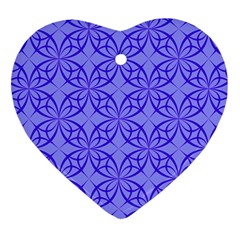 Blue Curved Line Heart Ornament (two Sides)
