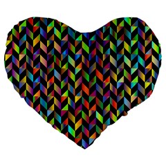 Abstract Geometric Large 19  Premium Heart Shape Cushions