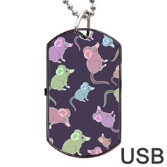 Animals Mouse Dog Tag Usb Flash (two Sides) by Mariart