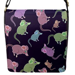 Animals Mouse Flap Closure Messenger Bag (s) by Mariart