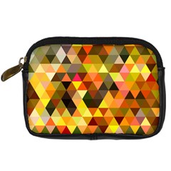 Abstract Geometric Triangles Shapes Digital Camera Leather Case by Mariart