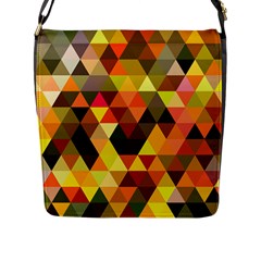 Abstract Geometric Triangles Shapes Flap Closure Messenger Bag (l) by Mariart