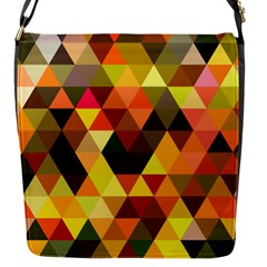 Abstract Geometric Triangles Shapes Flap Closure Messenger Bag (s)
