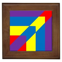 Colorful Red Yellow Blue Purple Framed Tiles by Mariart