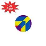 Colorful Red Yellow Blue Purple 1  Mini Buttons (100 pack)  Front