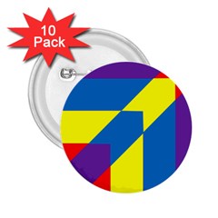 Colorful Red Yellow Blue Purple 2 25  Buttons (10 Pack) 