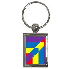 Colorful Red Yellow Blue Purple Key Chains (rectangle)  by Mariart