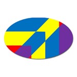 Colorful Red Yellow Blue Purple Oval Magnet Front