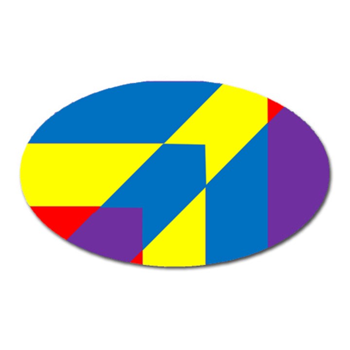 Colorful Red Yellow Blue Purple Oval Magnet